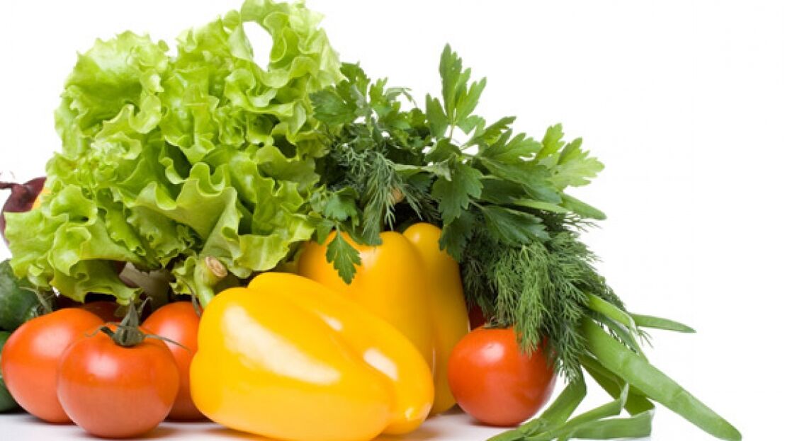 vegetables during the treatment of prostatitis